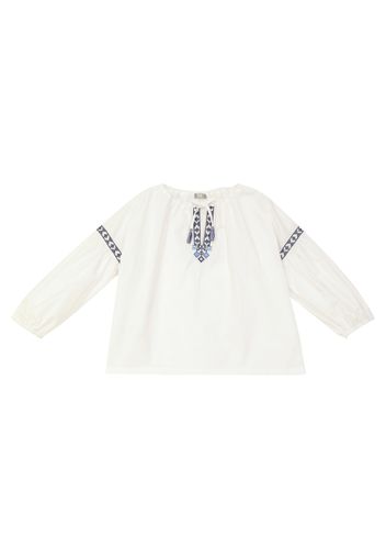 Blusa in cotone con ricamo