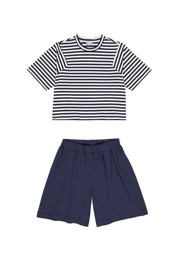 T-shirt e shorts in misto cotone