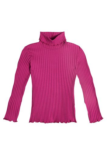 Top in maglia di misto cotone a coste