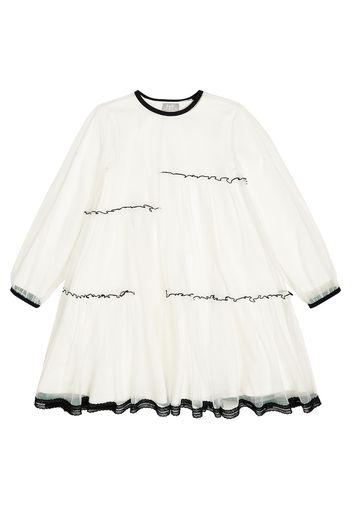 Abito in tulle e jersey di misto cotone