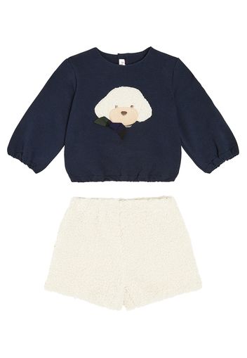 Baby - Felpa e shorts in misto cotone