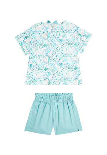 T-shirt e shorts in cotone con stampa