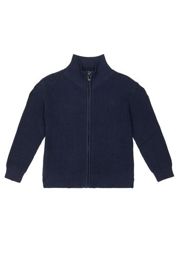 Cardigan in cotone a coste con zip