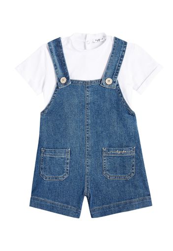 Baby - T-shirt e salopette in misto cotone