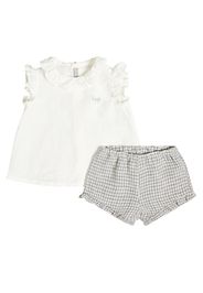 Baby - Top e shorts in lino con volant