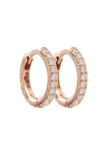 Orecchini New Mini Hoops in oro rosa 18kt con diamanti