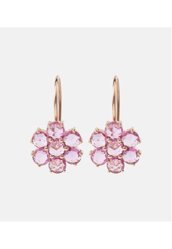 Orecchini Daisy Bloom in oro rosa 18kt con zaffiri