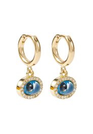 Orecchini a cerchio Mini Oval Eye in oro 18kt con diamanti