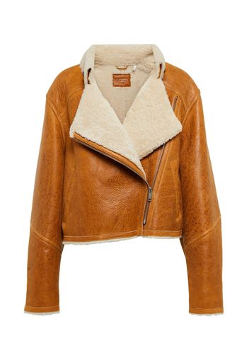 Giacca Apstya in pelle e shearling