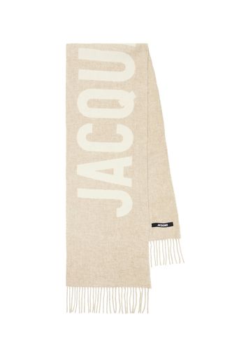 Sciarpa in jacquard di lana con logo