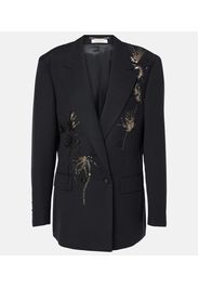 Blazer doppiopetto in lana con paillettes