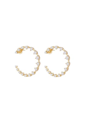 Orecchini a cerchio Crescent in oro 18kt con diamanti