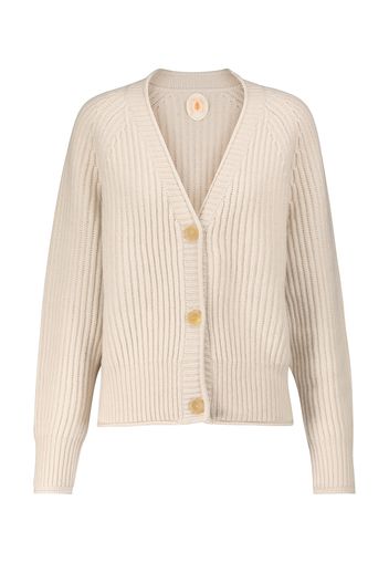 Cardigan a costine in cashmere