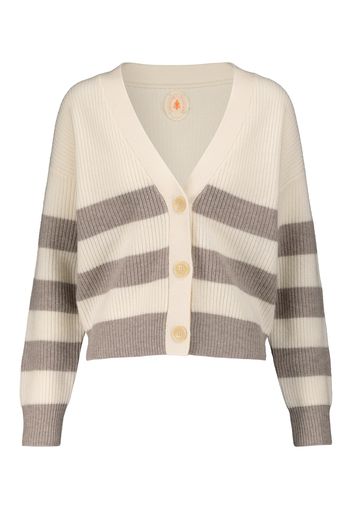 Cardigan a righe in lana e cashmere