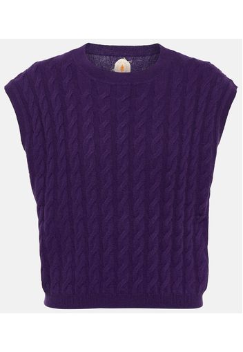 Gilet in cashmere a trecce