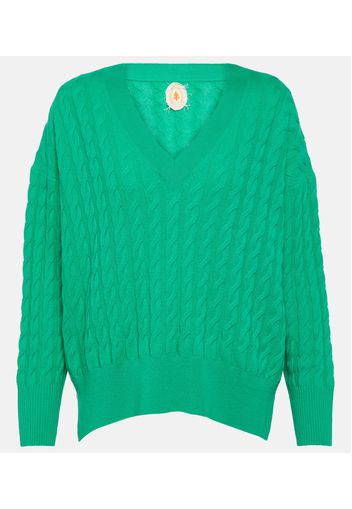 Pullover in lana e cashmere a trecce