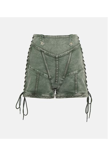 x KNWLS - Shorts di jeans a vita alta