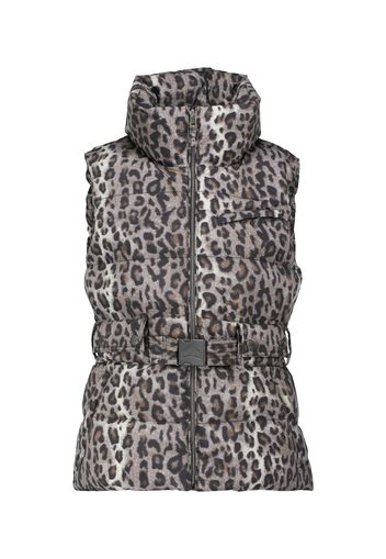 Gilet imbottito con stampa leopardata