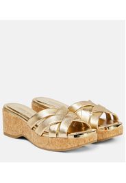 Sandali Maribou 50 in pelle metallizzata