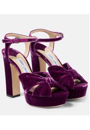 Pumps peep-toe Heloise 120 in velluto