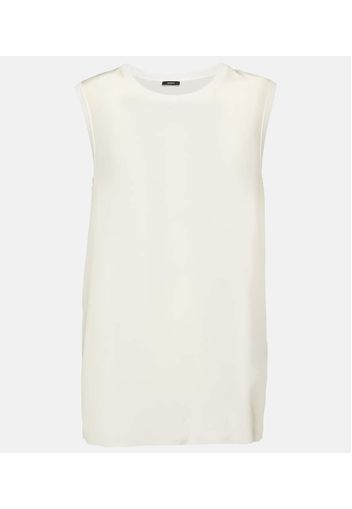 Tank top in crêpe di seta