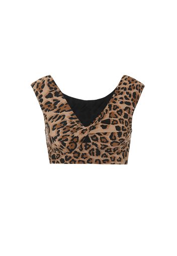 Top bikini a stampa leopardata