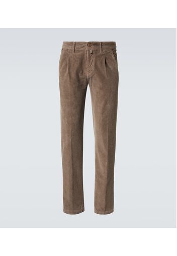 Pantaloni tapered in velluto a coste