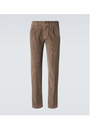 Pantaloni tapered in velluto a coste