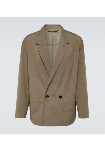 Blazer doppiopetto in twill mélange