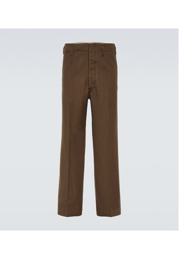 Pantaloni chino in lana e cotone