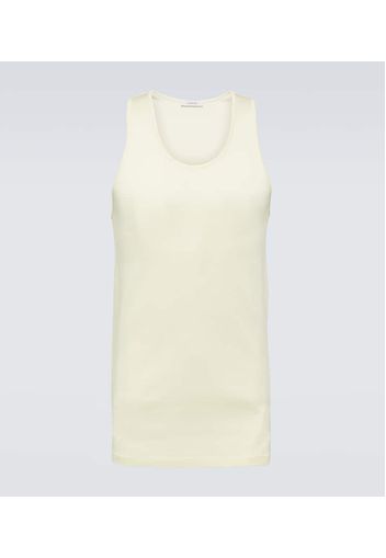 Tank top in jersey di cotone a coste