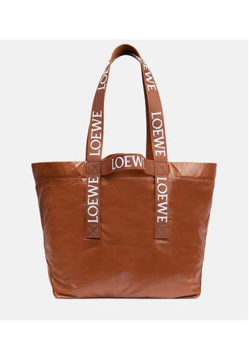 Shopper in pelle con logo