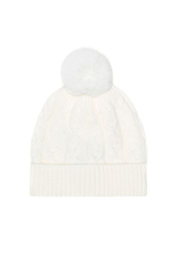 Cappello in cashmere con pelliccia