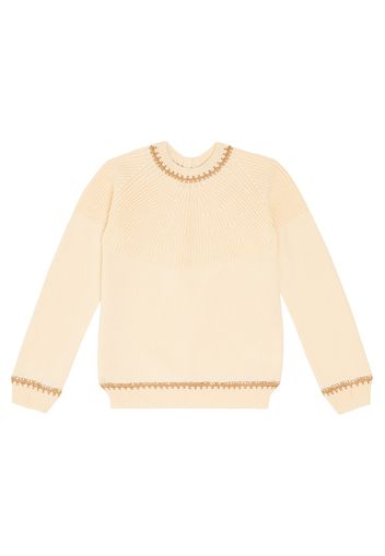 Pullover in cashmere con ricamo