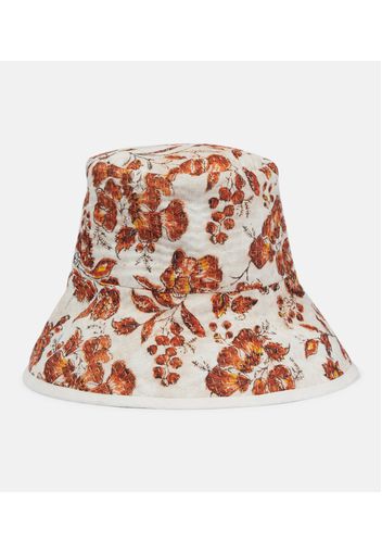 Cappello da pescatore reversibile in lino