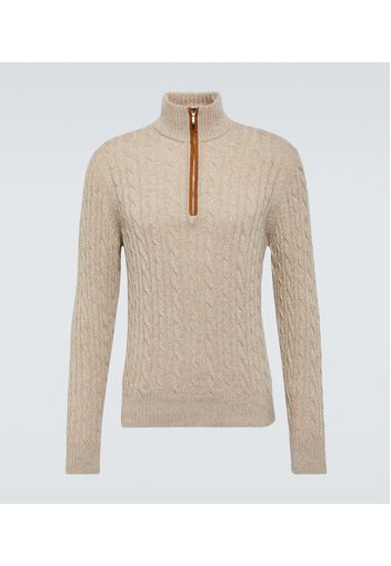 Pullover Mezzocollo in cashmere a trecce