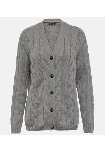 Cardigan in cashmere a trecce