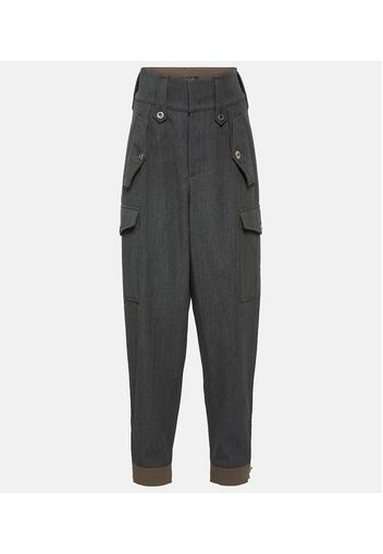 Pantaloni cargo Daian in lana