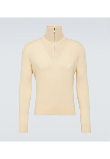 Pullover Akan in cashmere e seta con zip