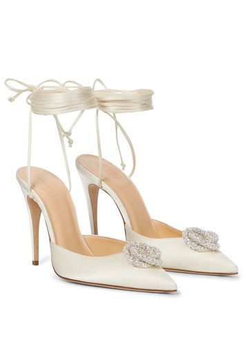 Pumps in raso con cristalli