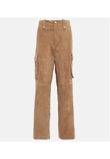 Pantaloni cargo in suede