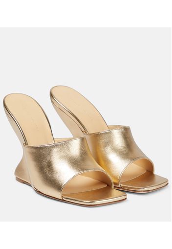 Mules Inverted Wedge in pelle