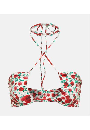 Top bikini con scollo all’americana