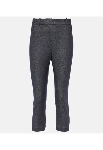 Pantaloni cropped in cotone e lana