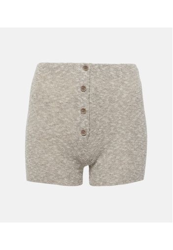 Shorts in maglia di lino e cotone