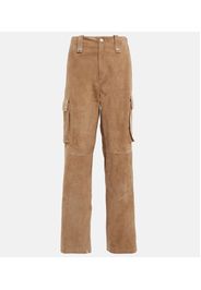 Pantaloni cargo in suede