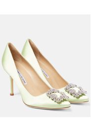 Pumps Hangisi 90 in raso con cristalli