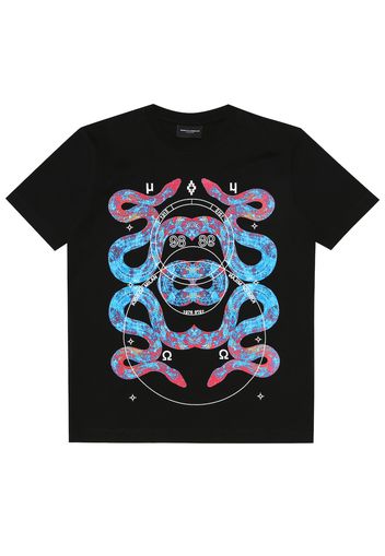 T-shirt Snakes a stampa in cotone