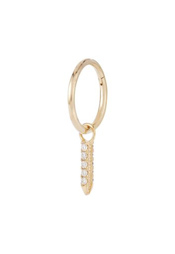 Orecchino singolo Eternity Bar in oro 18kt con diamanti e zaffiri