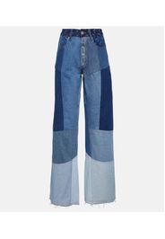 Jeans a gamba larga patchwork